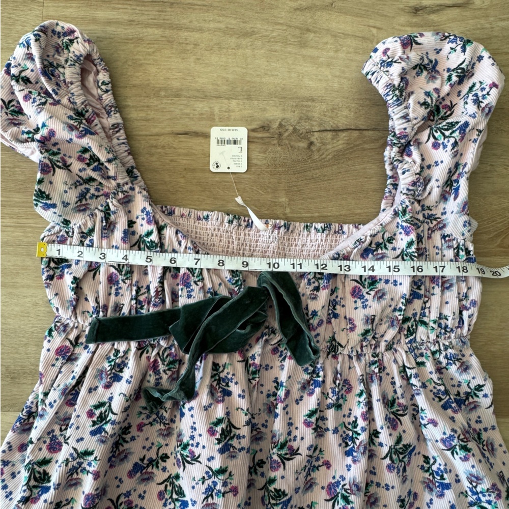 Free People Gaia Printed Tunic Floral Corduroy sz L - Picture 5 of 9